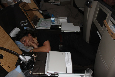 Business Klasse fliegen ist entspannend