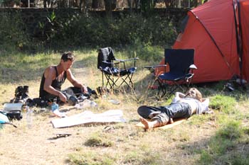 Mit Spencer und Carl im Terara Camp in Gondar