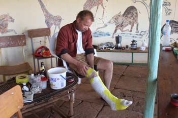 Preparieren für die Dusche