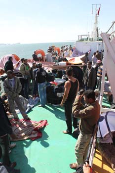 Enge Verhältnisse am Deck